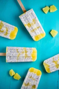 Cold Hydrating Food Pineapple Chia Seed Popsicles